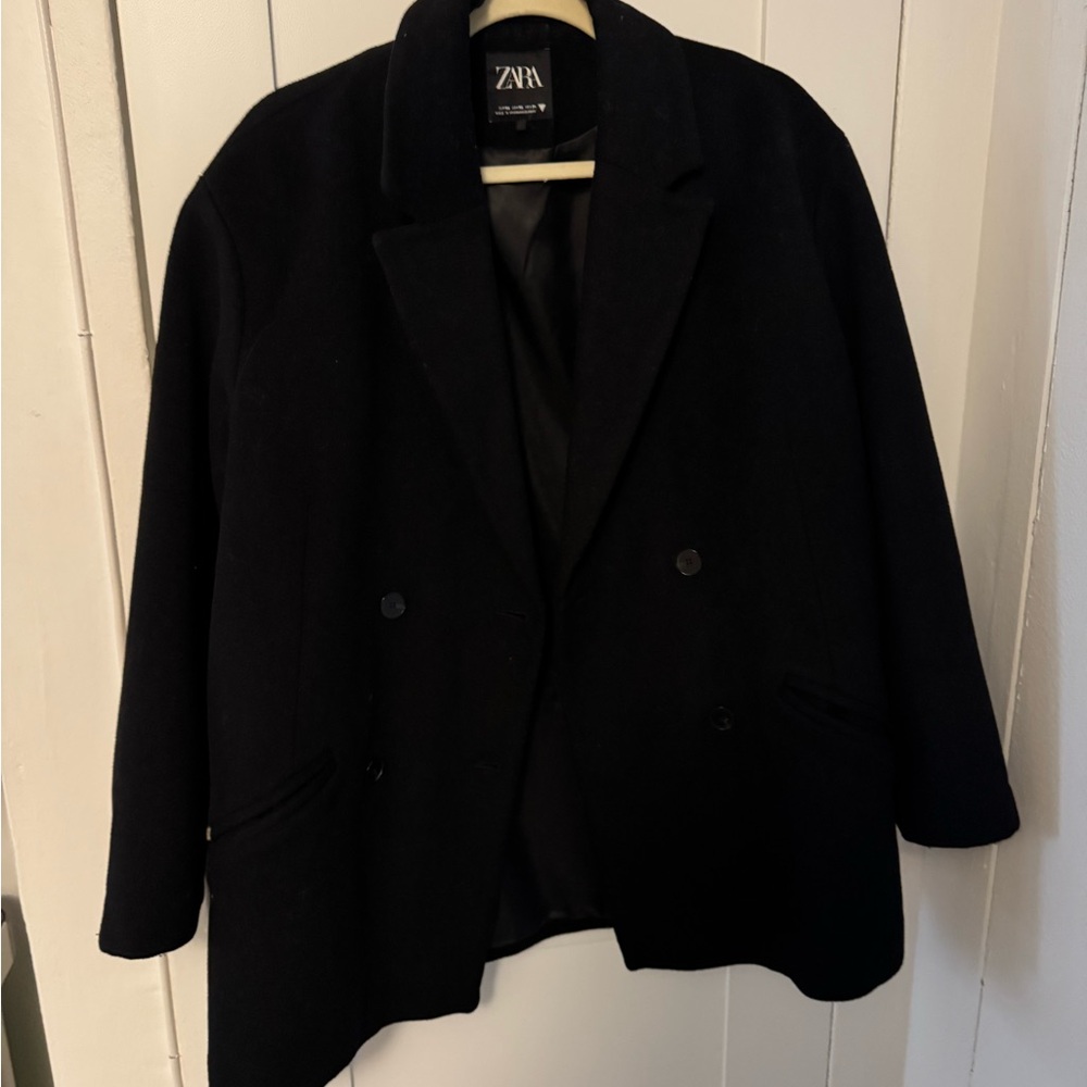 Zara Women's Black Peacoat